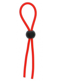 Красное эрекционное лассо с одной бусиной-утяжкой STRETCHY THIN LASSO - Dream Toys - в Краснодаре купить с доставкой