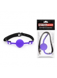 Фиолетовый кляп-шарик с черным ремешком - Notabu - купить с доставкой в Краснодаре