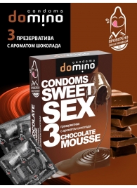 Презервативы для орального секса DOMINO Sweet Sex с ароматом шоколадного мусса - 3 шт. - Domino - купить с доставкой в Краснодаре