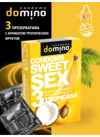 Презервативы для орального секса DOMINO Sweet Sex с ароматом тропических фруктов - 3 шт. - Domino - купить с доставкой в Краснодаре