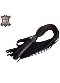 Черная плеть  Ковбой  с ручкой-фаллосом - 55 см. - Sitabella - купить с доставкой в Краснодаре