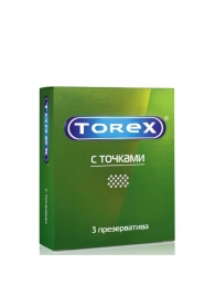 Текстурированные презервативы Torex  С точками  - 3 шт. - Torex - купить с доставкой в Краснодаре