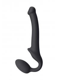 Черный безремневой страпон Silicone Bendable Strap-On S - Strap-on-me - купить с доставкой в Краснодаре