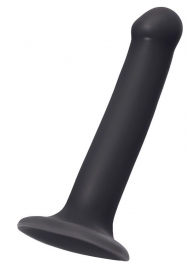 Черный фаллос на присоске Silicone Bendable Dildo M - 18 см. - Strap-on-me - купить с доставкой в Краснодаре
