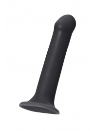 Черный фаллос на присоске Silicone Bendable Dildo L - 19 см. - Strap-on-me - купить с доставкой в Краснодаре