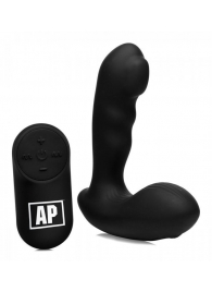 Черный стимулятор простаты Alpha-Pro 7X P-Milker Silicone Prostate Stimulator with Milking Bead - XR Brands - в Краснодаре купить с доставкой