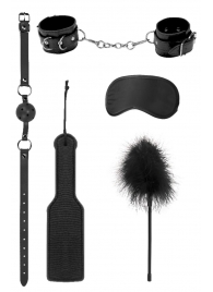 Черный игровой набор БДСМ Introductory Bondage Kit №4 - Shots Media BV - купить с доставкой в Краснодаре