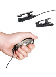 Черные электрические зажимы для сосков Shock Therapy Nipple Clamps - Pipedream - купить с доставкой в Краснодаре