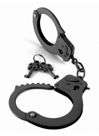 Черные металлические наручники - Pipedream - купить с доставкой в Краснодаре