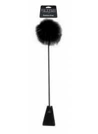 Черный стек Feather Crop с пуховкой на конце - 53,3 см. - Pipedream - купить с доставкой в Краснодаре