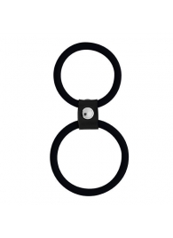 Чёрное двойное эрекционное кольцо Dual Rings Black - Dream Toys - в Краснодаре купить с доставкой
