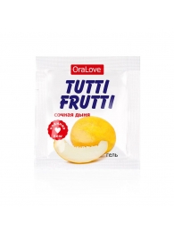 Пробник гель-смазки Tutti-frutti со вкусом сочной дыни - 4 гр. - Биоритм - купить с доставкой в Краснодаре