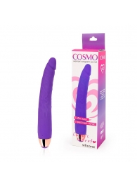 Фиолетовый изогнутый реалистичный вибратор - 18 см. - Cosmo