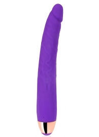 Фиолетовый изогнутый реалистичный вибратор - 18 см. - Cosmo