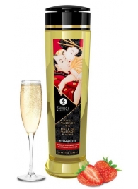 Массажное масло с ароматом клубники и шампанского Romance - 240 мл. - Shunga - купить с доставкой в Краснодаре