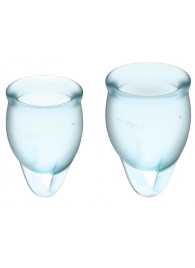 Набор голубых менструальных чаш Feel confident Menstrual Cup - Satisfyer - купить с доставкой в Краснодаре