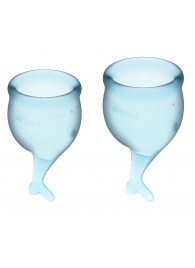 Набор голубых менструальных чаш Feel secure Menstrual Cup - Satisfyer - купить с доставкой в Краснодаре