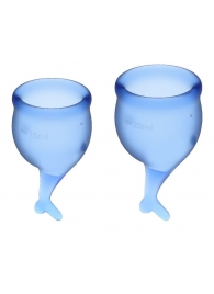 Набор синих менструальных чаш Feel secure Menstrual Cup - Satisfyer - купить с доставкой в Краснодаре