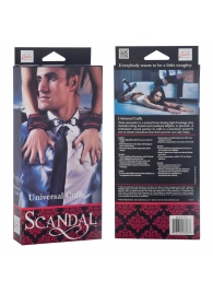 Атласные наручники Scandal Universal Cuffs с цепью - California Exotic Novelties - купить с доставкой в Краснодаре