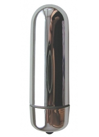 Серебристая гладкая пуля с вибрацией - 6,4 см. - Bior toys