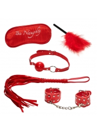 Эротический набор БДСМ из 5 предметов в красном цвете - Rubber Tech Ltd - купить с доставкой в Краснодаре