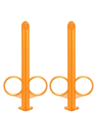 Набор из 2 оранжевых шприцов для введения лубриканта Lube Tube - California Exotic Novelties - купить с доставкой в Краснодаре