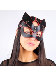 Черно-красная игровая маска с ушками - Notabu - купить с доставкой в Краснодаре