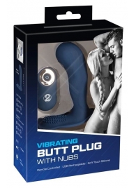 Синий вибростимулятор простаты Vibrating Butt Plug - 11,7 см. - Orion - в Краснодаре купить с доставкой