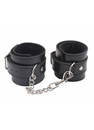 Черные оковы на ноги Obey Me Leather Ankle Cuffs - Chisa - купить с доставкой в Краснодаре