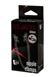 Черные зажимы на соски на цепочке BLAZE DELUXE NIPPLE CLAMPS - Dream Toys - купить с доставкой #SOTBIT_REGIONS_UF_V_REGION_NAME#
