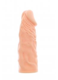 Телесная реалистичная насадка на пенис SUPER STRETCH EXTENDER 5.5INCH - 14 см. - Dream Toys - в Краснодаре купить с доставкой