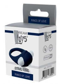 Гладкое синее эрекционное виброкольцо STIMU RING - Dream Toys - в Краснодаре купить с доставкой