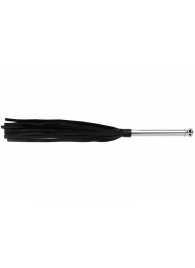 Черная многохвостая плеть с металлической ручкой - 45 см. - Джага-Джага - купить с доставкой в Краснодаре