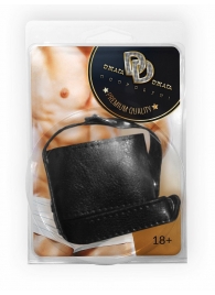 Черная утяжка на пенис и мошонку с кольцом - Джага-Джага - купить с доставкой в Краснодаре