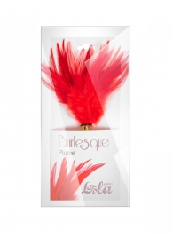 Красный перьевой тиклер Plume - 23 см. - Lola Lingerie - купить с доставкой в Краснодаре