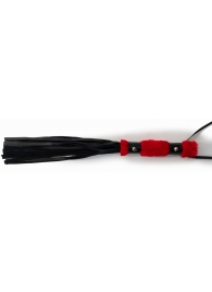 Многохвостовый черный флогер с красной ручкой - 44 см. - Джага-Джага - купить с доставкой в Краснодаре
