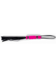 Черный флогер с розовой ручкой - 28 см. - Джага-Джага - купить с доставкой в Краснодаре