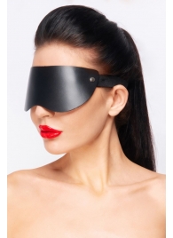 Черная кожаная маска без прорезей для глаз - Джага-Джага - купить с доставкой в Краснодаре