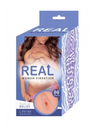 Телесный вибромастурбатор-вагина Real Women Vibration - Real - в Краснодаре купить с доставкой