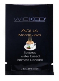 Лубрикант со вкусом кофе мокко WICKED AQUA Mocha Java - 3 мл. - Wicked - купить с доставкой в Краснодаре