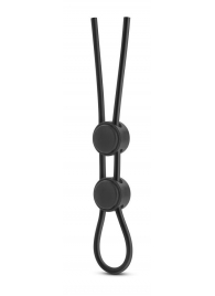 Черное двойное эрекционное лассо Silicone Double Loop Cock Ring - Blush Novelties - в Краснодаре купить с доставкой