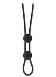 Черное двойное эрекционное лассо Silicone Double Loop Cock Ring - Blush Novelties - в Краснодаре купить с доставкой