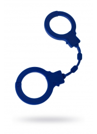 Синие силиконовые наручники  Штучки-дрючки - Штучки-дрючки - купить с доставкой в Краснодаре