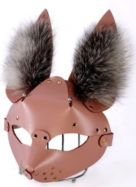 Розовая маска  Зайка  с меховыми ушками - Sitabella - купить с доставкой в Краснодаре