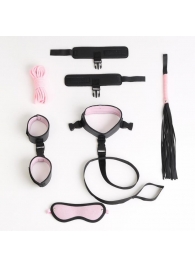 Черно-розовый эротический набор из 7 предметов - Сима-Ленд - купить с доставкой в Краснодаре