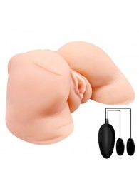 Телесная вибровагина Julie с 2 рабочими отверстиями - Baile - в Краснодаре купить с доставкой