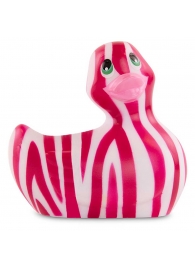 Вибратор-уточка I Rub My Duckie 2.0 Wild с розово-белым анималистическим принтом - Big Teaze Toys - купить с доставкой в Краснодаре