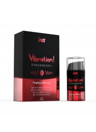Жидкий интимный гель с эффектом вибрации Vibration! Strawberry - 15 мл. - INTT - купить с доставкой в Краснодаре