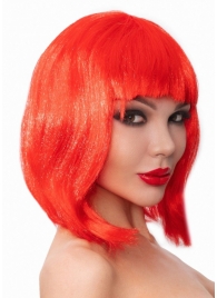 Красный парик-каре с челкой - Джага-Джага купить с доставкой