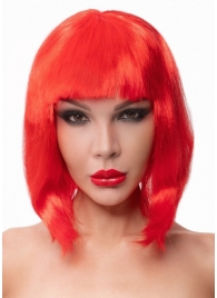 Красный парик-каре с челкой - Джага-Джага купить с доставкой